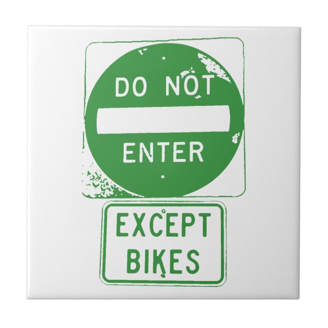 Do Not Enter Except Bikes Tile (Front)