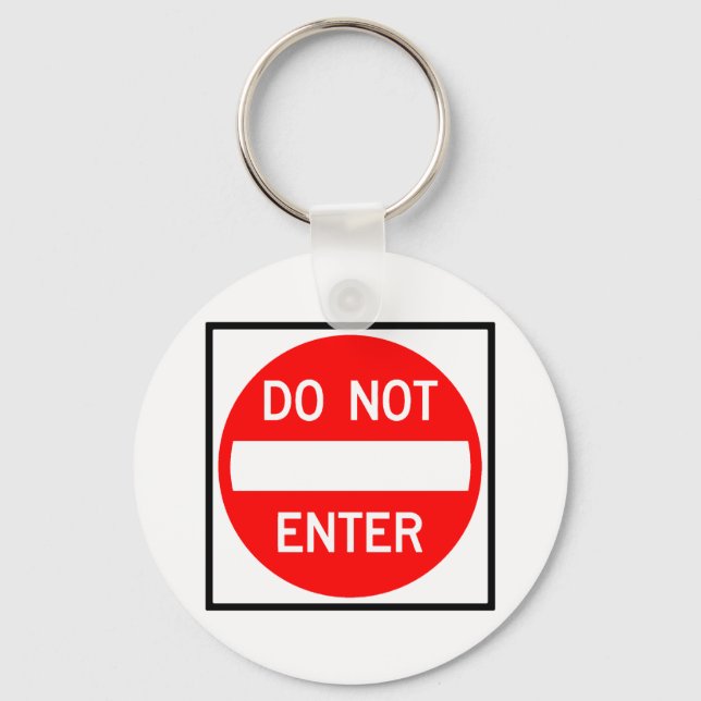 Do Not Enter Highway Sign Key Ring (Front)