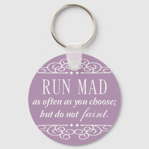 Do Not Faint Jane Austen Keychain (Pale Purple)