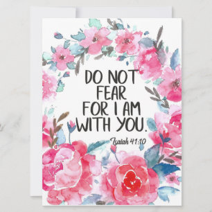 Do not fear I am with you Bible verse Card