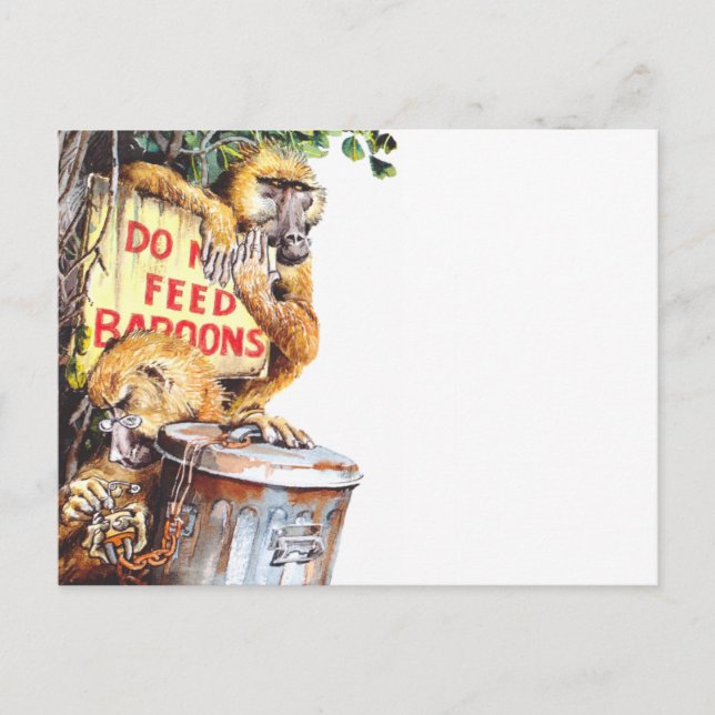 Do not feed baboon postcard (Front)