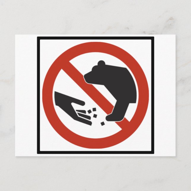 Do Not Feed the Bears Highway Sign Postcard (Front)