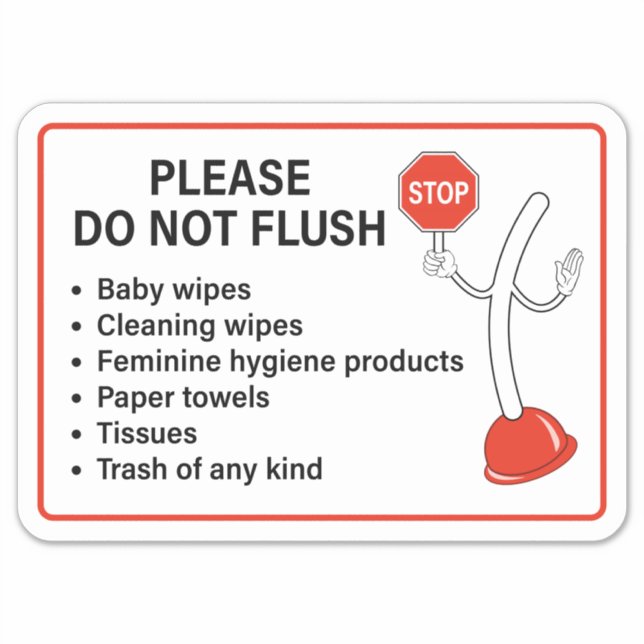 Do Not Flush Sign (Front)