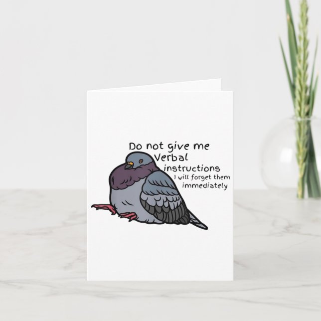 Do Not Give Me Verbal Instrutions I Will Forget Th Card (Front)