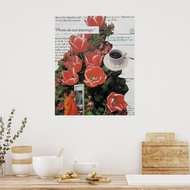 Do Not Interrupt Money Morning Coffee Tea Time Poster (Kitchen)