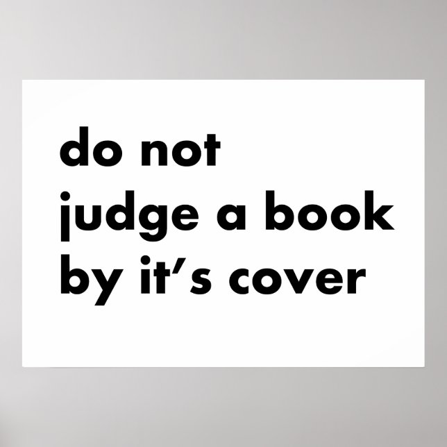 Do not judge book by its cover poster (Front)