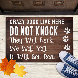 Do Not Knock - Rustic Woodgrain Welcome Funny Dog Doormat