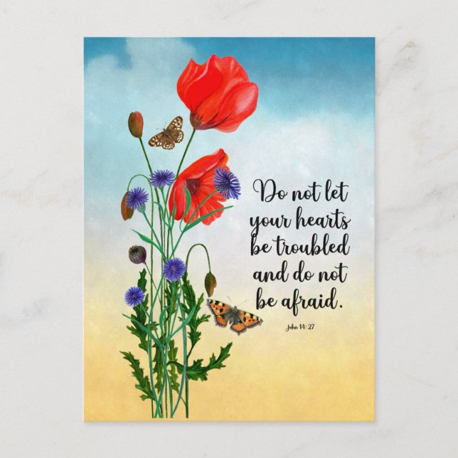 Do not let your hearts be troubled postcard (Front)