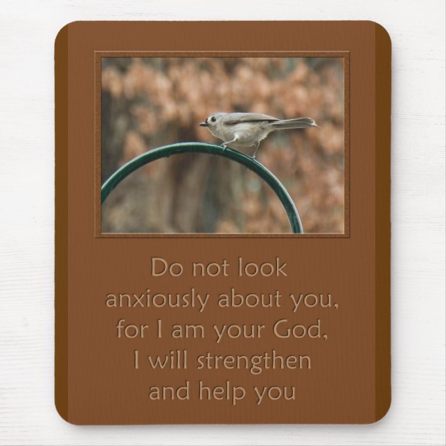 do not look anxiously about you bird on arch mouse pad (Front)