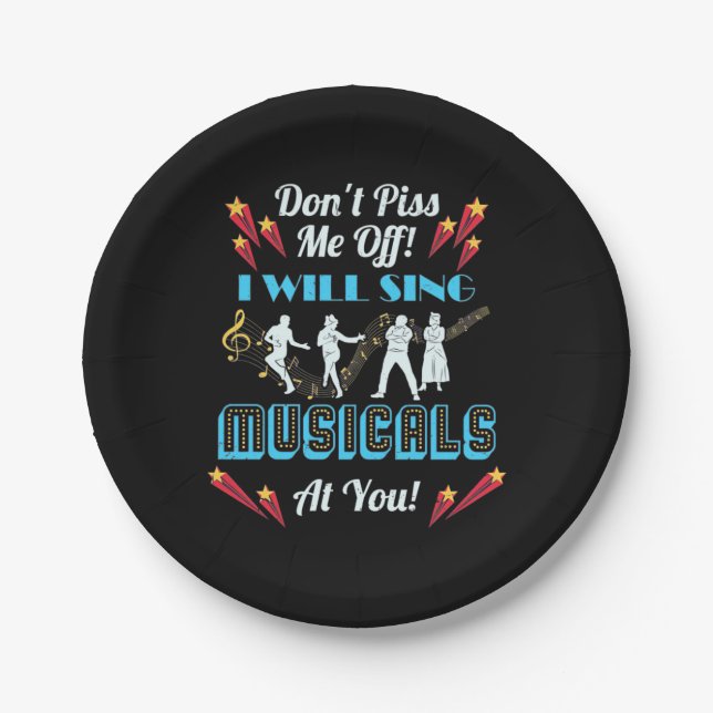 Do Not Me Off Musicals Paper Plate (Front)