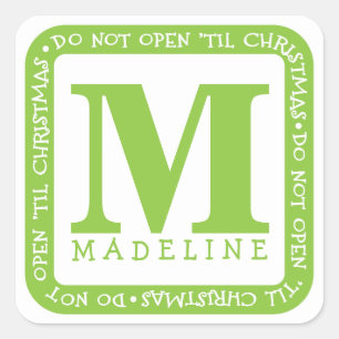 Do Not Open Til Christmas Personalise Gift Sticker