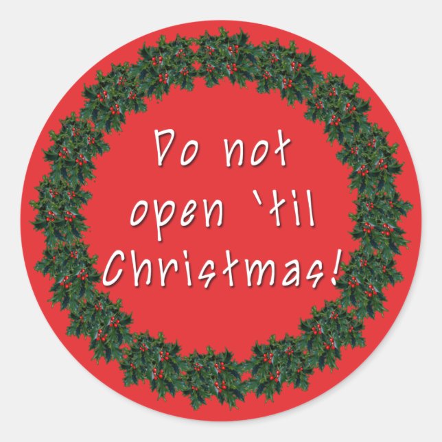 Do Not Open Til Christmas Stickers by Scarebaby (Front)