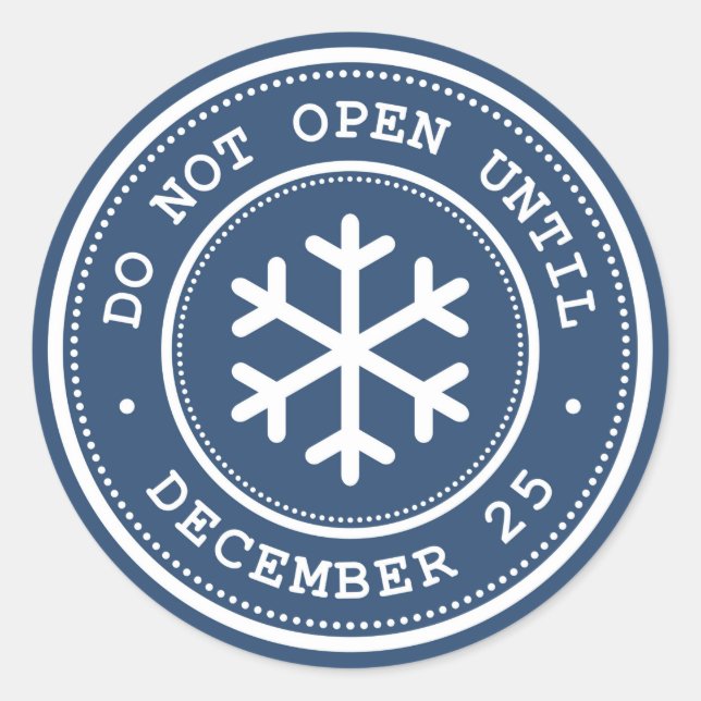 Do Not Open Until Blue White Gift Tag (Front)