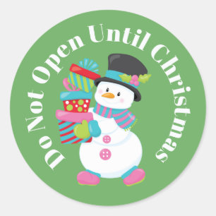 Do Not Open Until Christmas Classic Round Sticker