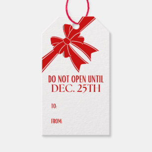 Do Not Open Until Christmas Santa Gift Tags