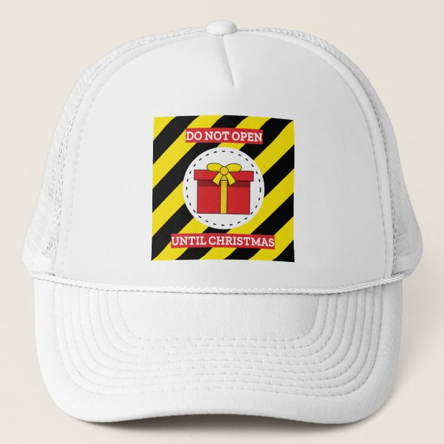 Do Not Open Until Christmas Trucker Hat (Front)