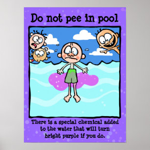 Do not PEE in the pool! Anti-pee campaign! Poster