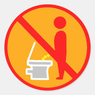 DO NOT PEE TOILET ROAD SIGN CLASSIC ROUND STICKER