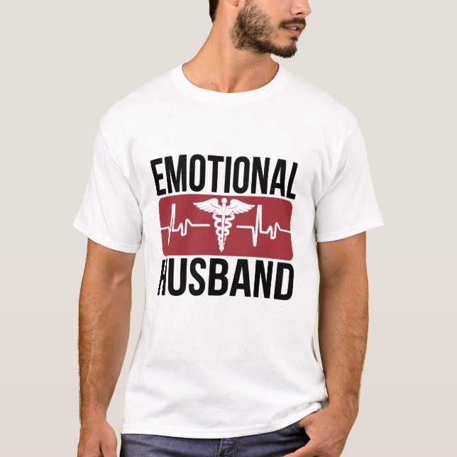 Do Not Pet Emotional Support Husband Funny T-Shirt (Front)