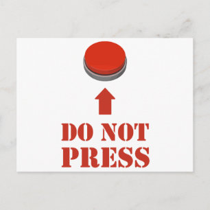 Do Not Press the Red Button Postcard