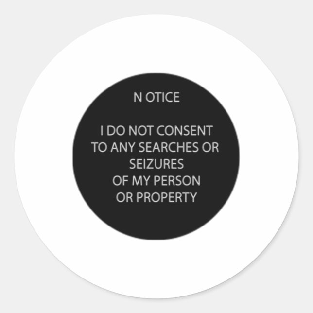 Do Not Search Me Sticker  (Front)