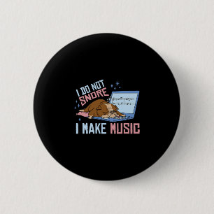 Do Not Snore I Make Music Bulldog Sleeping Nape Ti 6 Cm Round Badge
