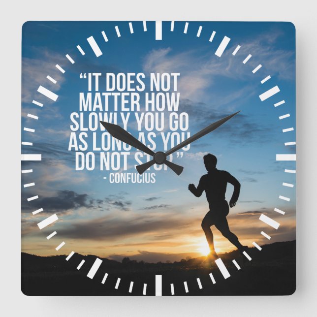 DO NOT STOP. Running Marathon Workout Motivational Square Wall Clock (Front)