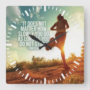 DO NOT STOP. Running Marathon Workout Motivational Square Wall Clock