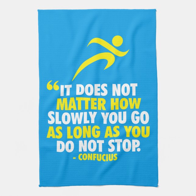 DO NOT STOP. Running Marathon Workout Motivational Tea Towel (Vertical)