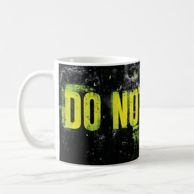 "Do Not Touch" Grunge Warning Sign Coffee Mug (Left)