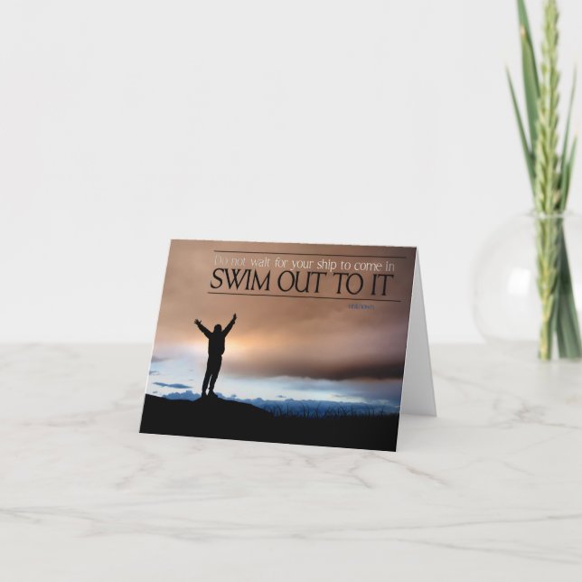 "Do not wait for your ship" Inspirational Quote Thank You Card (Front)