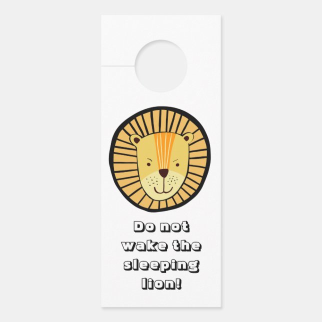 Do Not Wake the Sleeping Lion Kids Room Door Hanger (Front)