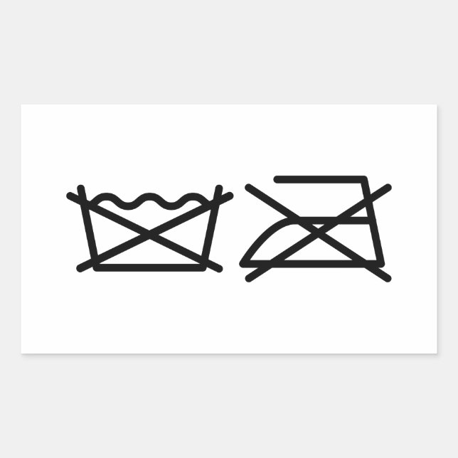 DO NOT WASH! DO NOT IRON! RECTANGULAR STICKER (Front)