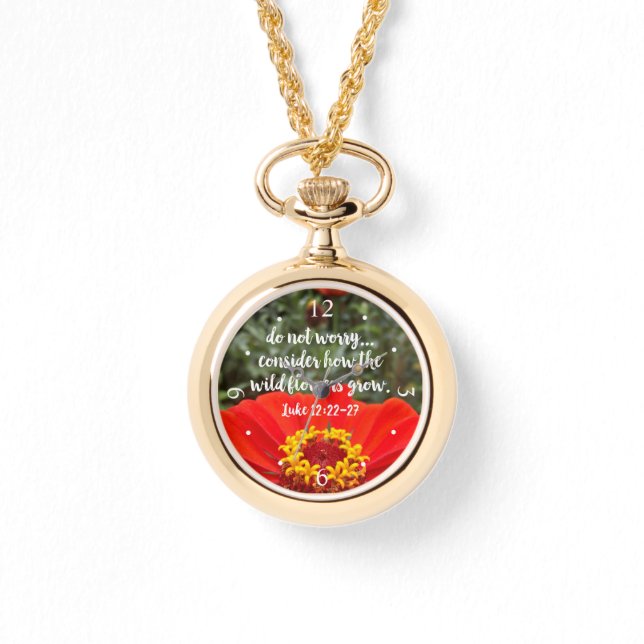 do not worry orange zinnia flower watch (Front)