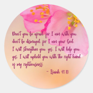 Do Not You Be Afraid Christian Floral Classic Round Sticker