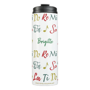Do Re Mi Cute Personalised Holiday Singer Thermal Tumbler