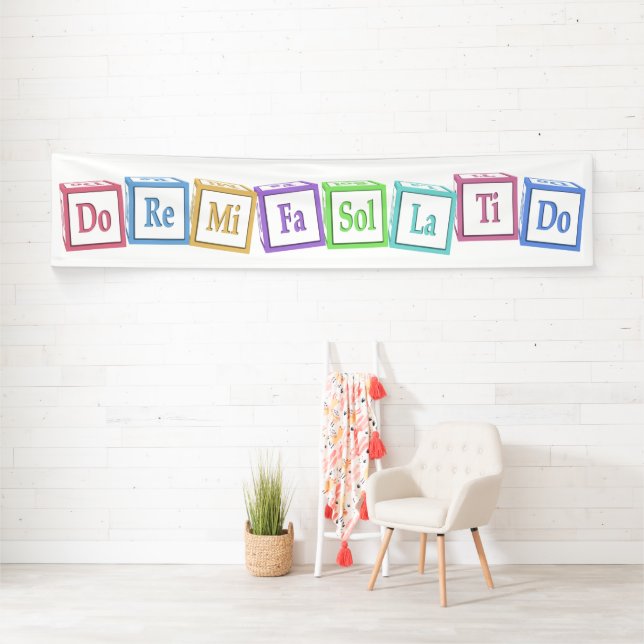 "Do Re Mi" Full Octave Solfege Musical Baby Blocks Banner (Insitu)
