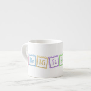 "Do Re Mi" Full Octave Solfege Musical Baby Blocks Espresso Cup