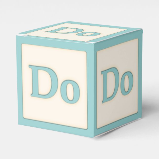 "Do" Solfeggio Musical Baby Blocks Aqua Favour Box (Front Side)