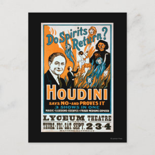 Do Spirits Return? Houdini Says NO - Proves It Postcard