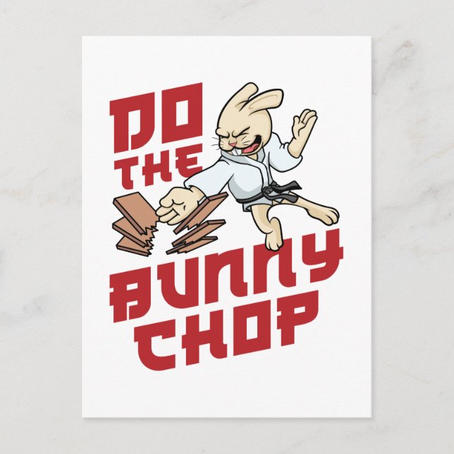 Do the Bunny Chop Funny Karate Chop Postcard (Front)