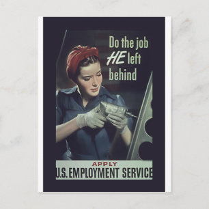 Do The Job He Left Behind ~ WW II Poster 1942-1945 Postcard