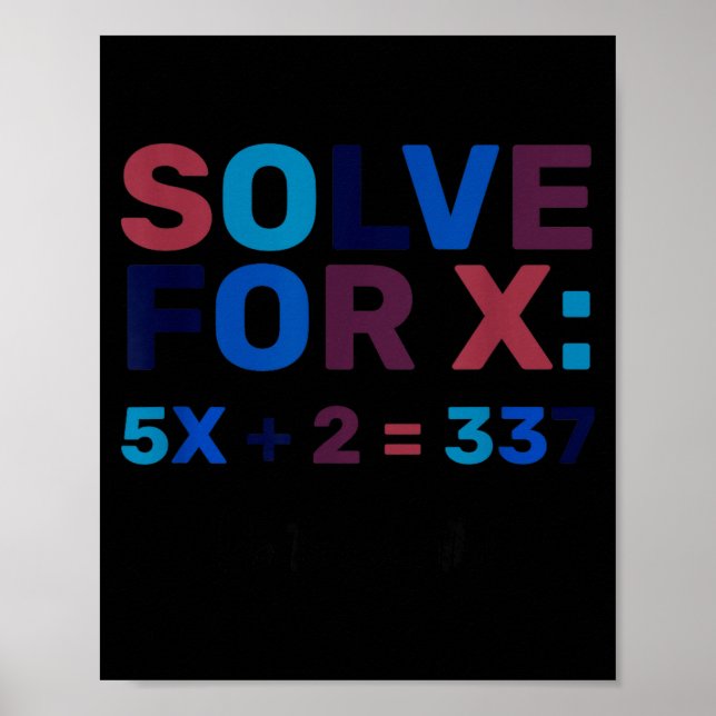 Do The Math 67 Meme Funny Six Seven, Algebra Teach Poster (Front)