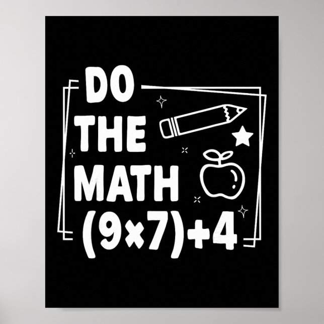 Do The Math Christmas Funny 67 Meme Pemdas Teacher Poster (Front)