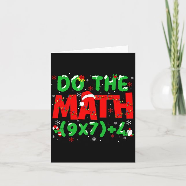Do The Math Equation Christmas Math Teacher 6 7 Si Card (Front)