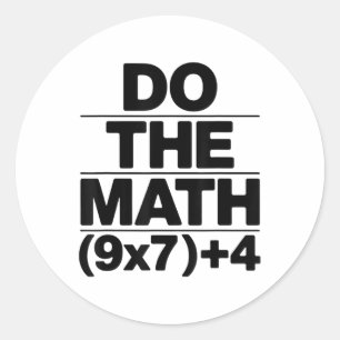 Do The Math Equation Thanksgiving Teacher 67 Six S Classic Round Sticker