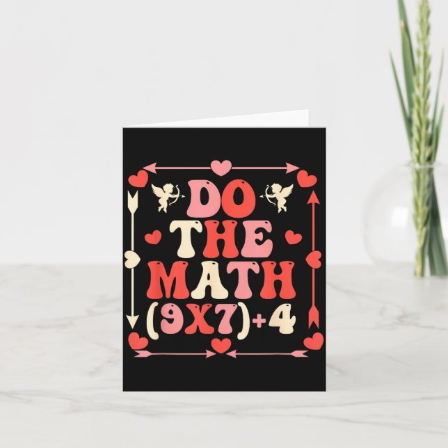 Do The Math Equation Valentine's Day Math Teacher  Card (Front)