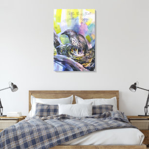 Do the things that make you happy, thrush nest canvas print