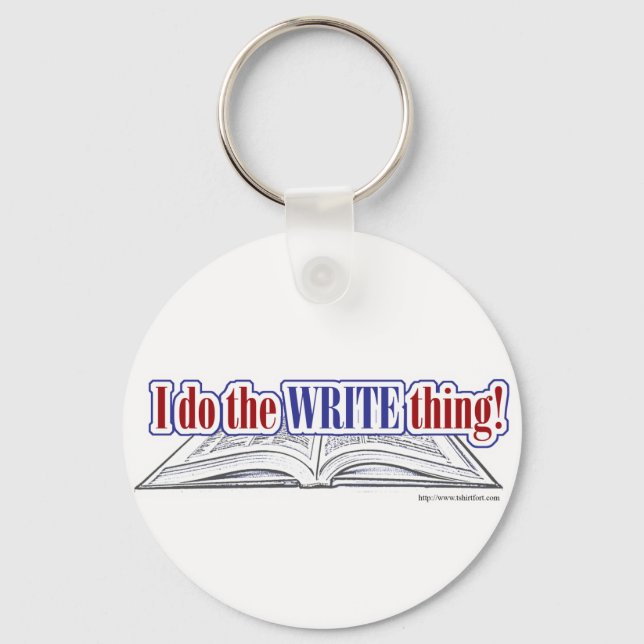 Do The Write Thing Author Pride Statement Key Ring (Front)