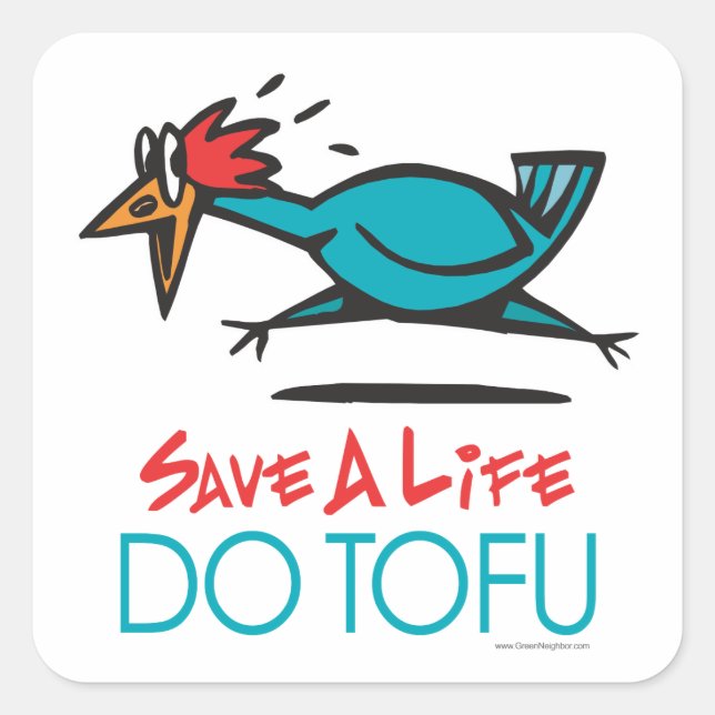 Do Tofu Vegan Vegetarian Square Sticker (Front)